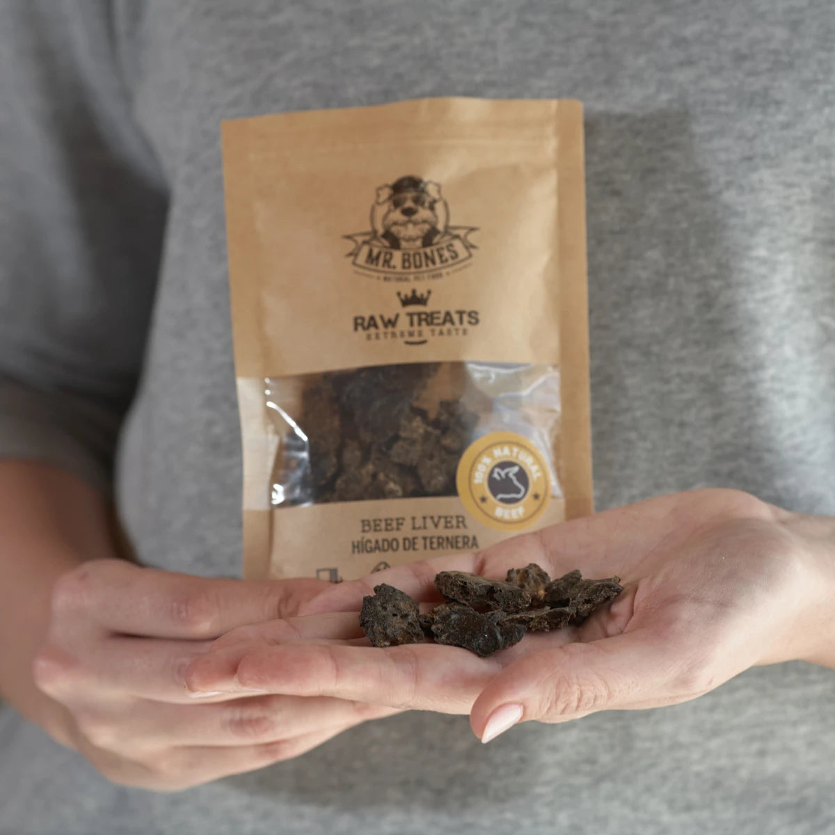Mr.Bones Natural Dog Treats – Raw Beef Liver – Single-Protein
