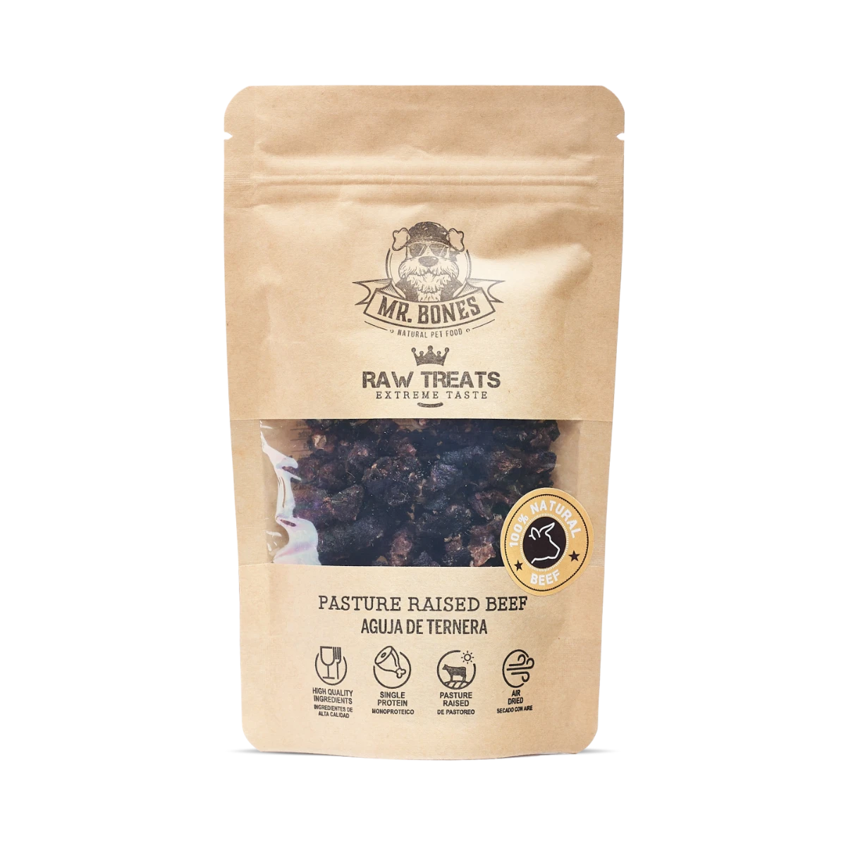 Mr.Bones Natural Dog Treats – Raw Beef – Single-Protein