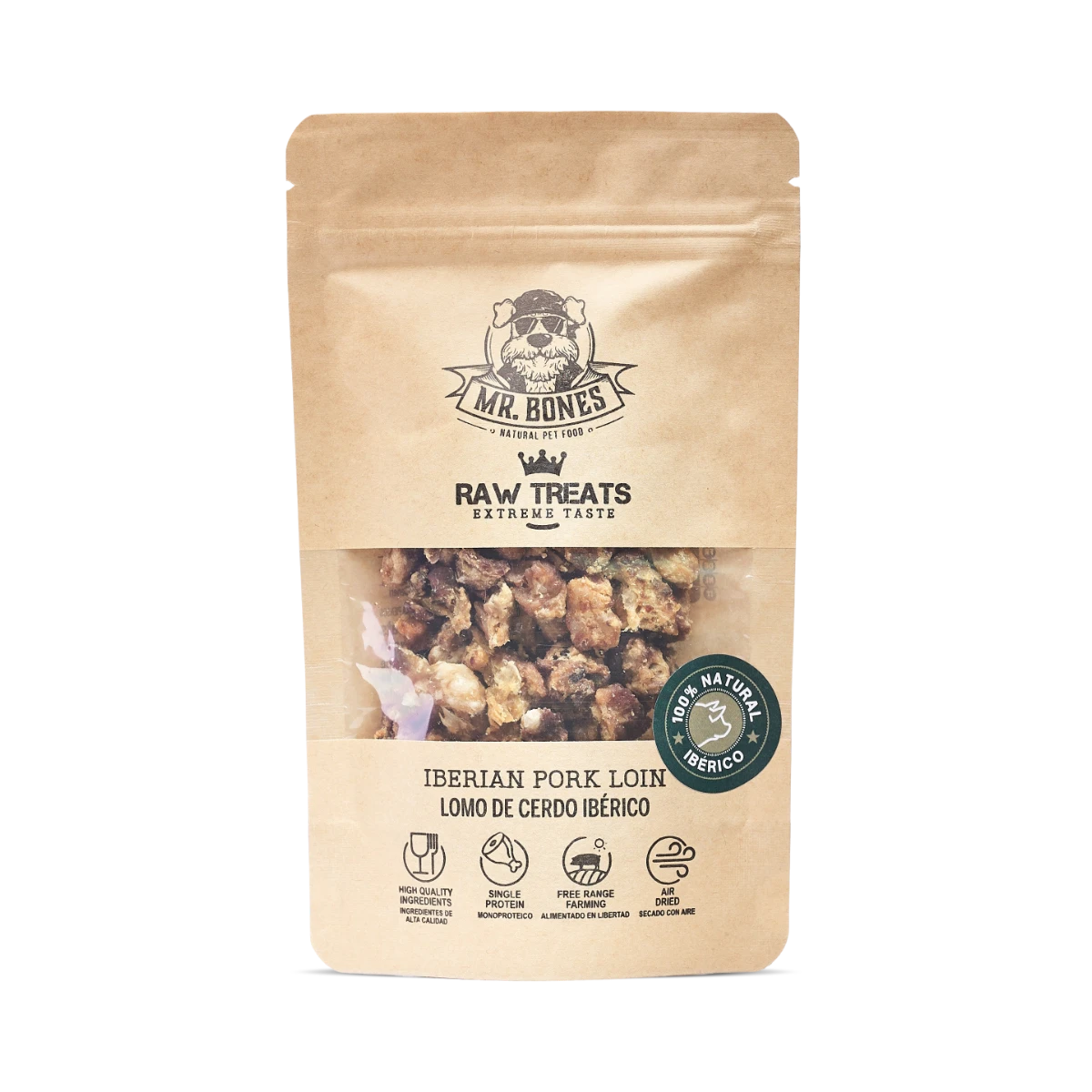 Mr.Bones Natural Dog Treats – Raw Iberian Pork – Single-Protein