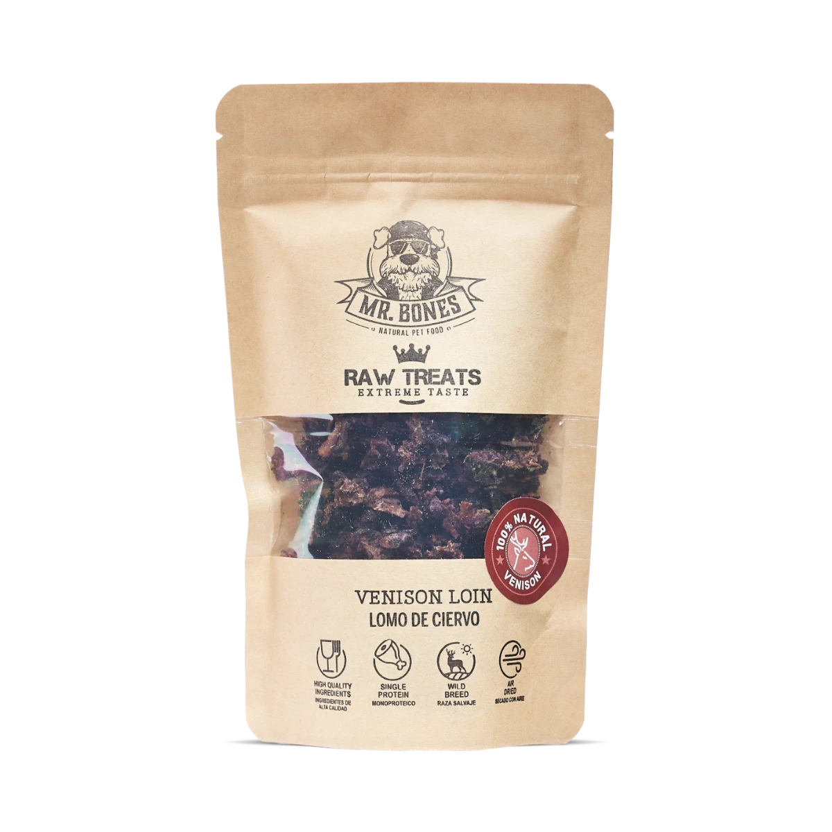 Mr.Bones Natural Dog Treats – Venison Raw – Single-Protein