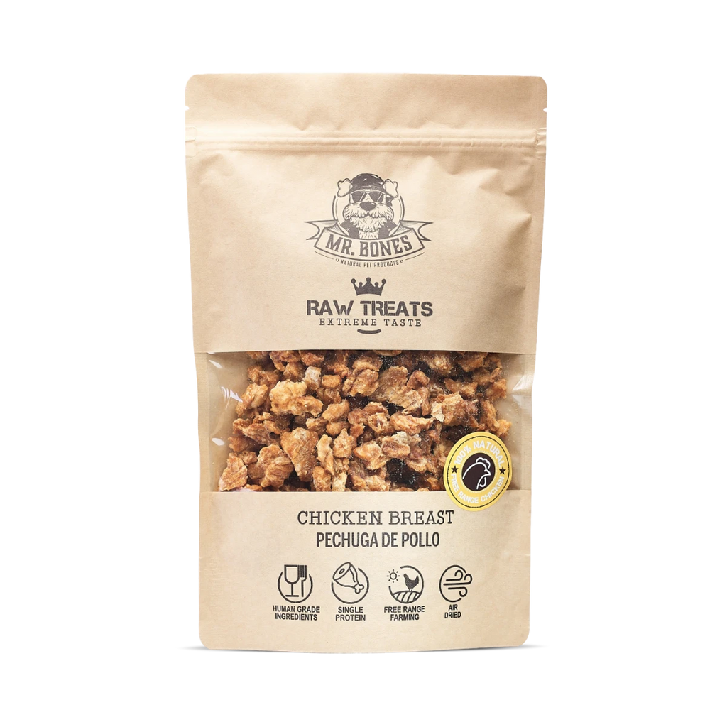 Mr.Bones Snacks Naturales para Perros – Pechuga de Pollo Cruda – Proteína Única