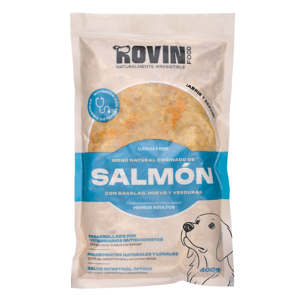 Rovinfood - Salmon Menu for Adult Dogs - Frozen Cooked Food